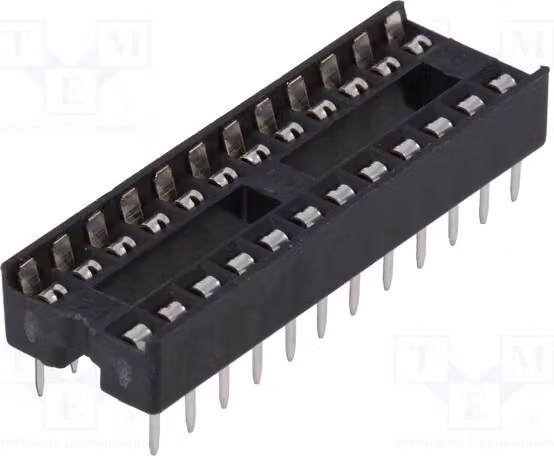 10x Zoccolo: DIP a montaggio traversale (THT) da 7,62 mm, modello DS1009-24AT1NS, zoccolo DIP, numero di pin: 24