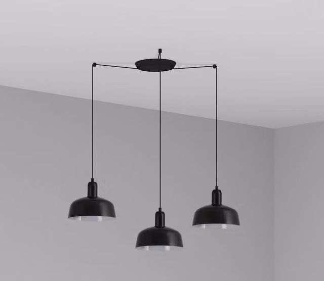 TATAWIN S 3L, Lampada a Sospensione per Interni, Faro Barcelona Colore: Nero