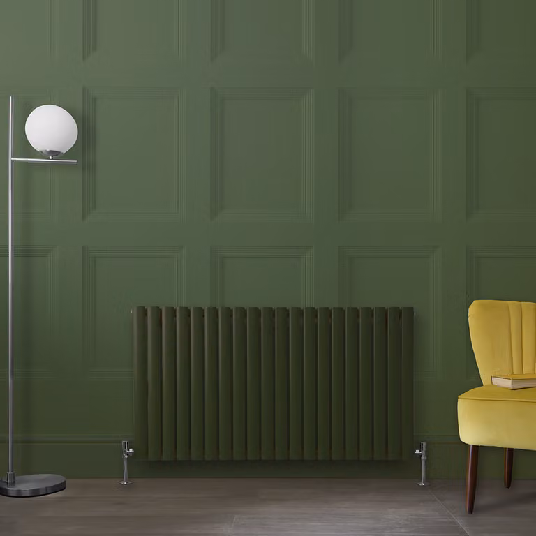 Radiatore di Design Orizzontale  Verde (Evergreen) -  635mm x 1180mm - Pannello Singolo  - Revive