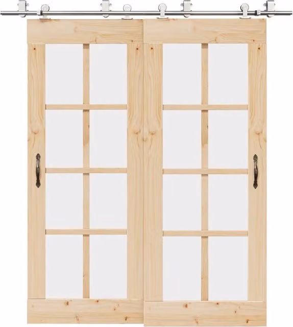 Kit Binari per Porta Scorrevole vidaXL in Acciaio Inossidabile Argento, Lunghezza: 200 cm