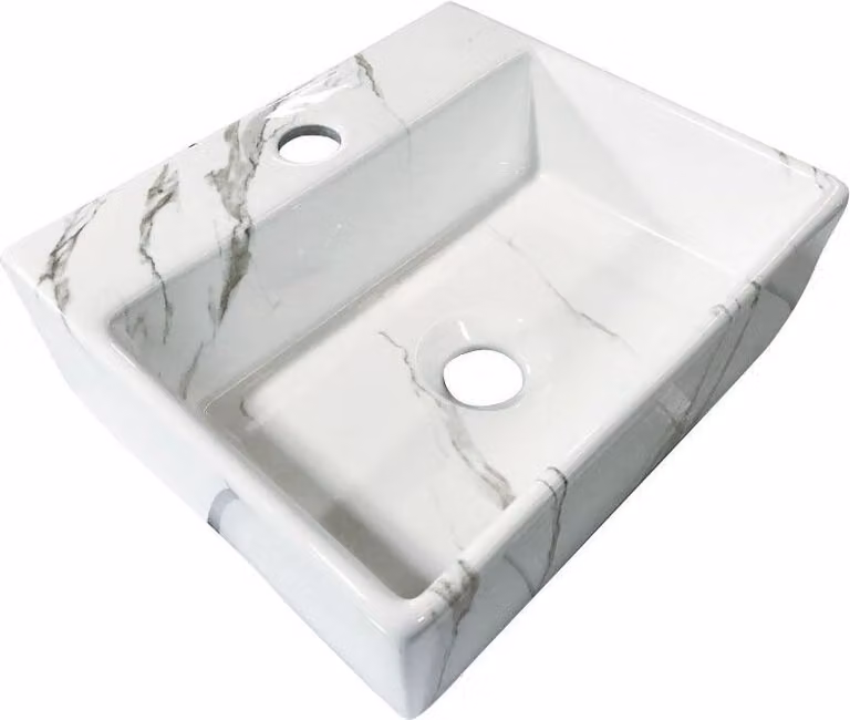 Lavabo, rettangolare, Carrara, piccolo, lavabo sospeso, 33,5x29 cm