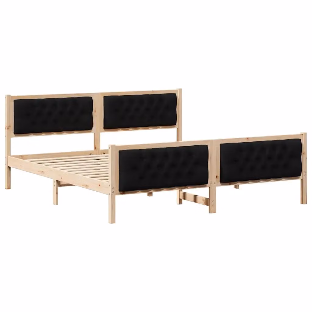 Struttura del letto vidaXL in pino massello nero L/P/H: 180 x 200 x 85,5 cm – 2