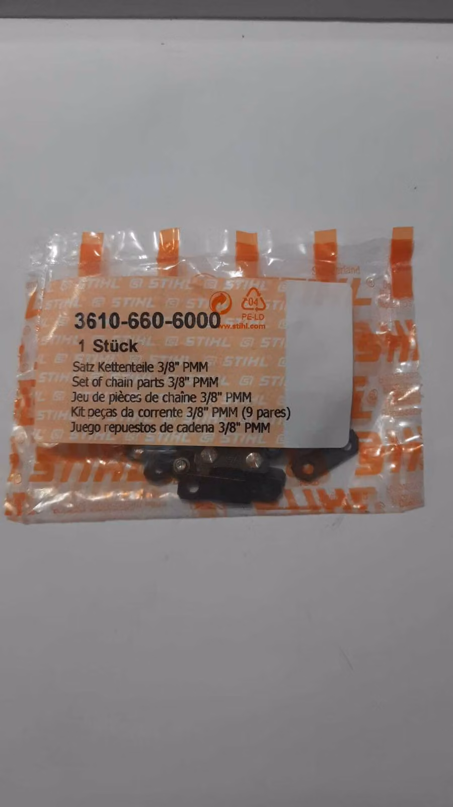 10x maillons de chaîne d'origine STIHL, rivets, 3/8"P, 36106606000