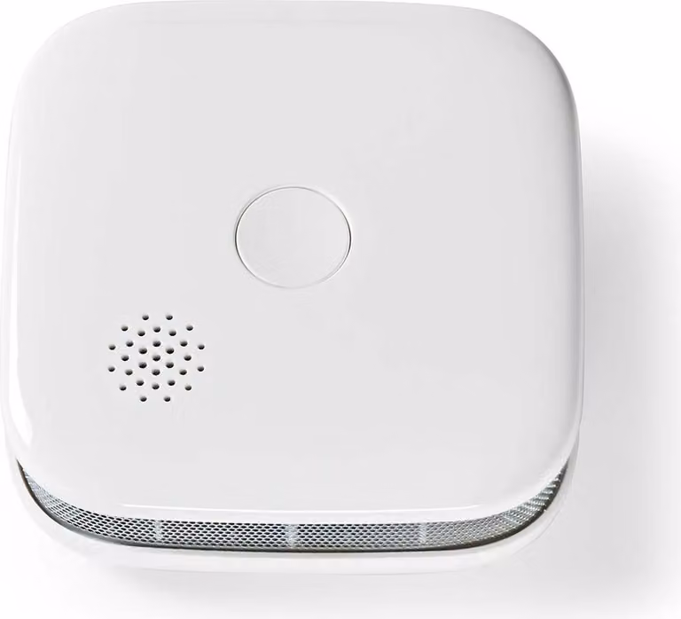 Rivelatore di fumo Nedis SmartLife - Wi-Fi - Funzionamento a batteria - Durata del sensore: 10 anni - EN 14604 - Durata massima della batteria: 24 mesi - 85 dB - Bianco - Pezzo unico - Non è necessario che il sensore sia stato installato. Durata della bat