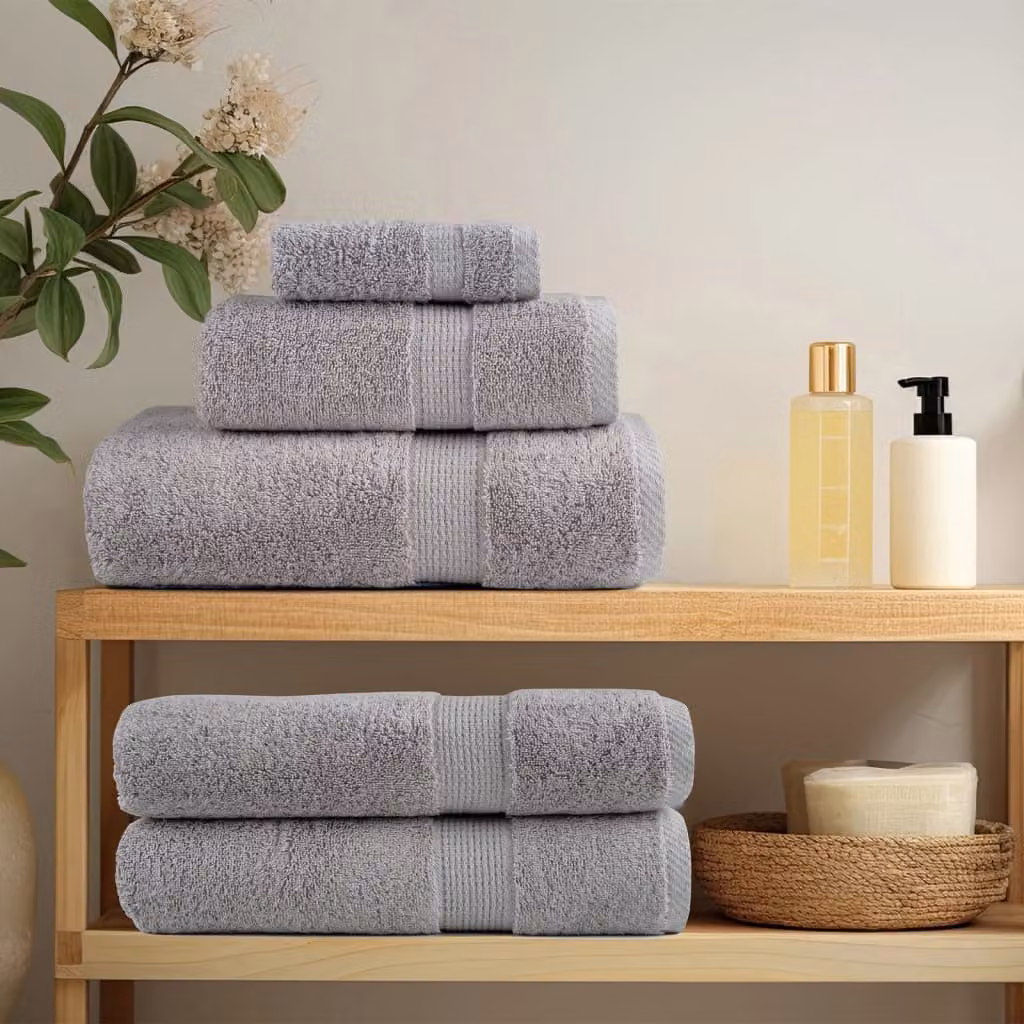 vidaXL Asciugamani per ospiti Premium SOLUND 2 pz Grigio 30x50 cm