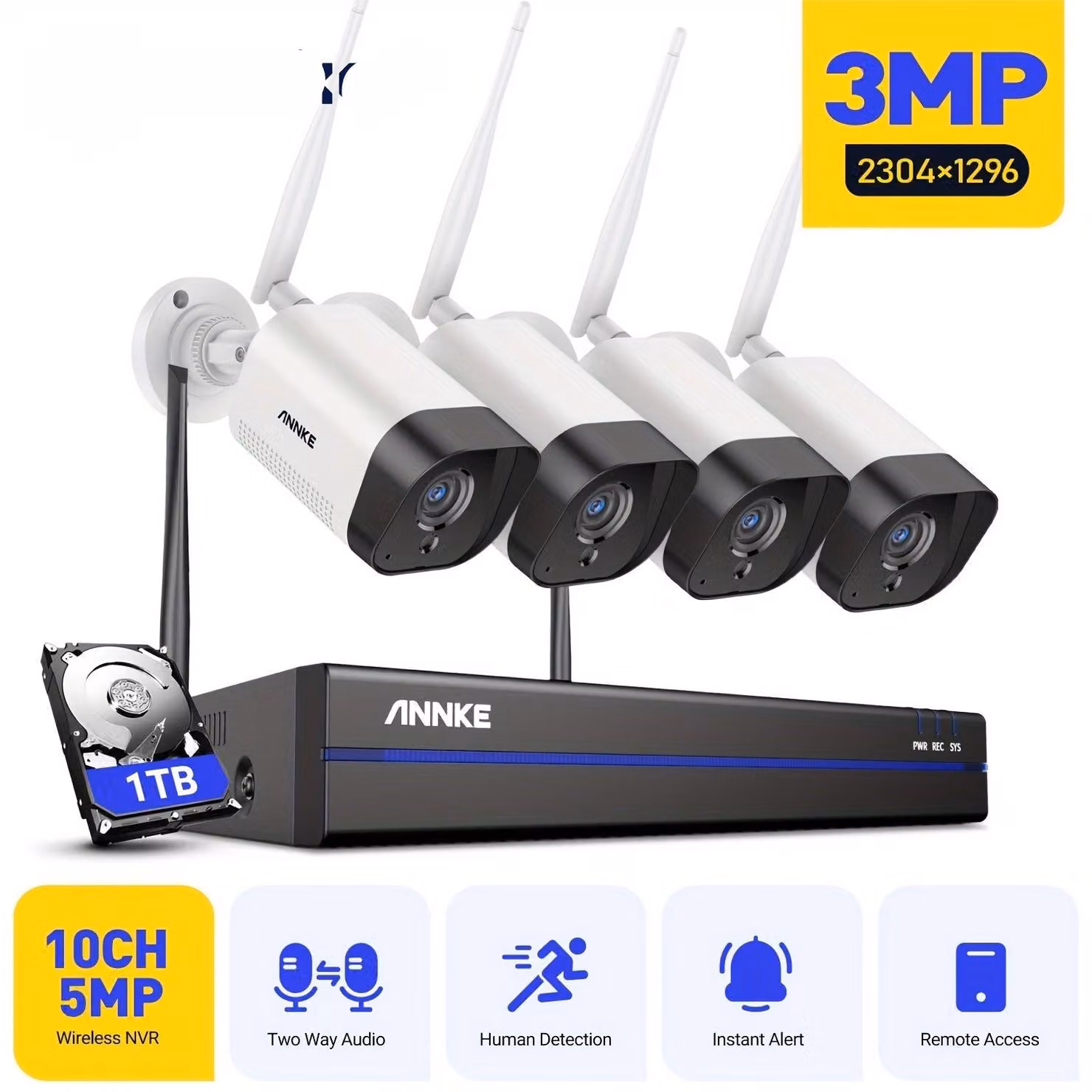 Kit di telecamere di sicurezza - Sistemi di videosorveglianza - Telecamere di sicurezza - Telecamere per la videosorveglianza - Kit di sicurezza Wi-Fi