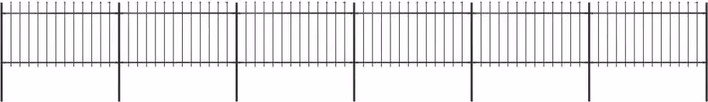 Recinzione da Giardino con Punta a Lancia in Acciaio 1070x100 cm Nera