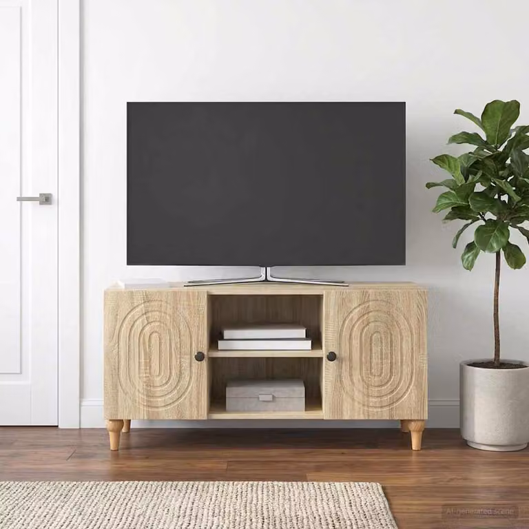 Mobile TV vidaXL in legno ingegnerizzato color rovere sonoma, L 102 x P 34,5 x H 50 cm