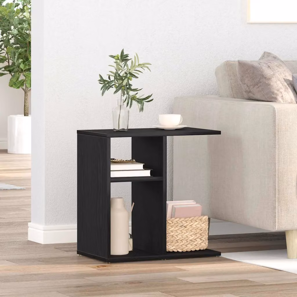 vidaXL Tavolo laterale moderno nero L: 50 cm, P: 30 cm, H: 30 cm