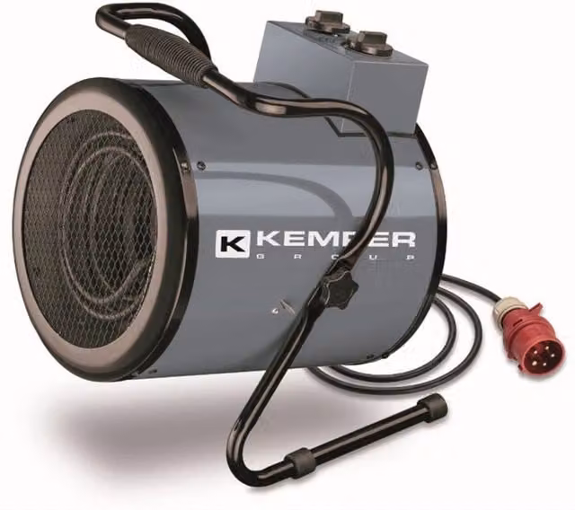 Riscaldatore Industriale Professionale KEMPER Generatore Elettrico ad Aria Calda in Metallo Grigio con Protezione dal Surriscaldamento