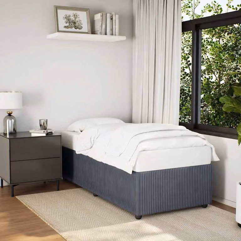 Giroletto senza materasso vidaXL in velluto grigio con doghe in legno L/P: 200 x 80 cm