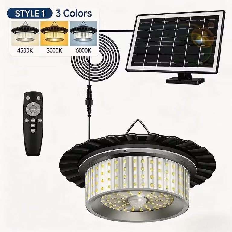 Lampada solare - Lampada a sospensione solare - Confezione da 2 - 244 LED - Sensore di movimento - Illuminazione a 360° - Grado di protezione IP65 - Adatta per esterni