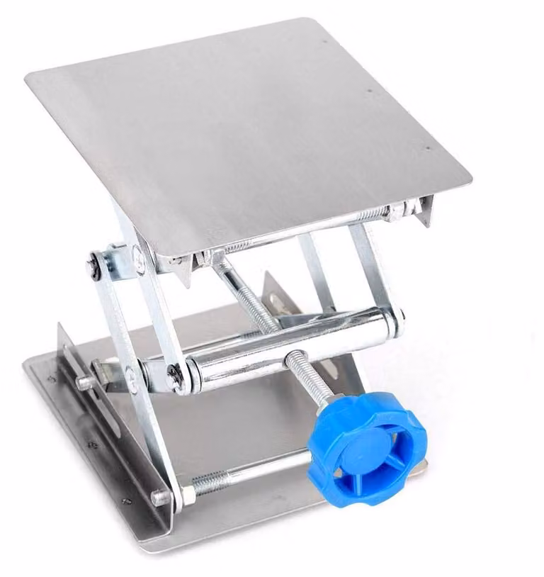 Sollevatore in acciaio inossidabile, dimensioni 10x10x16 cm, con maniglia blu