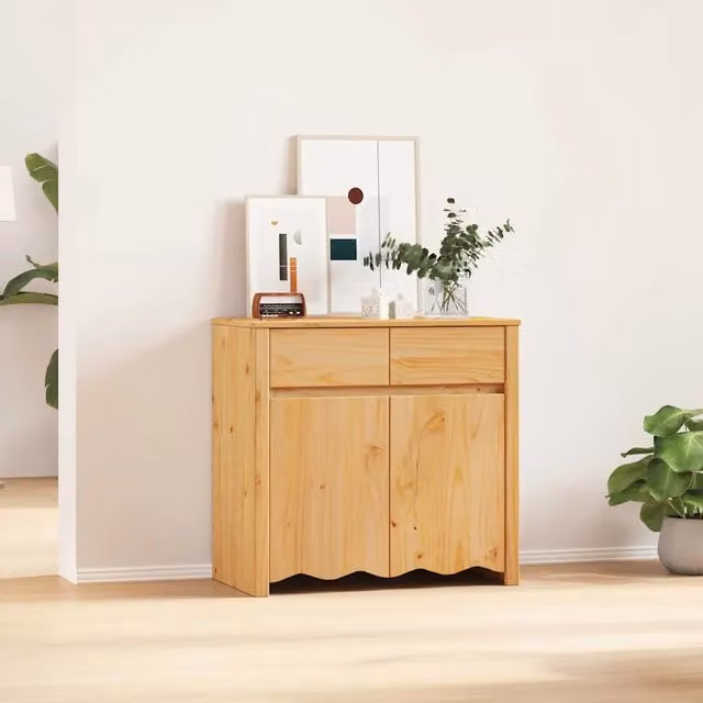Credenza Buffet Drammen vidaXL in legno di pino marrone, L 79 cm x P 43 cm x H 75.5 cm
