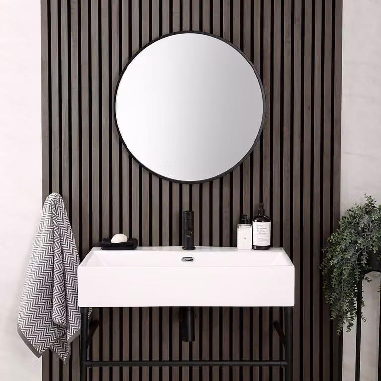 Specchio Bagno Rotondo Nero 600mm - Hudson Reed