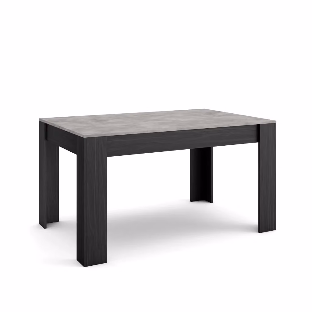 Tavolo da pranzo rettangolare SKRAUT HOME per 6 persone, grigio e nero, L: 140 cm, P: 90 cm, H: 76 cm – 2