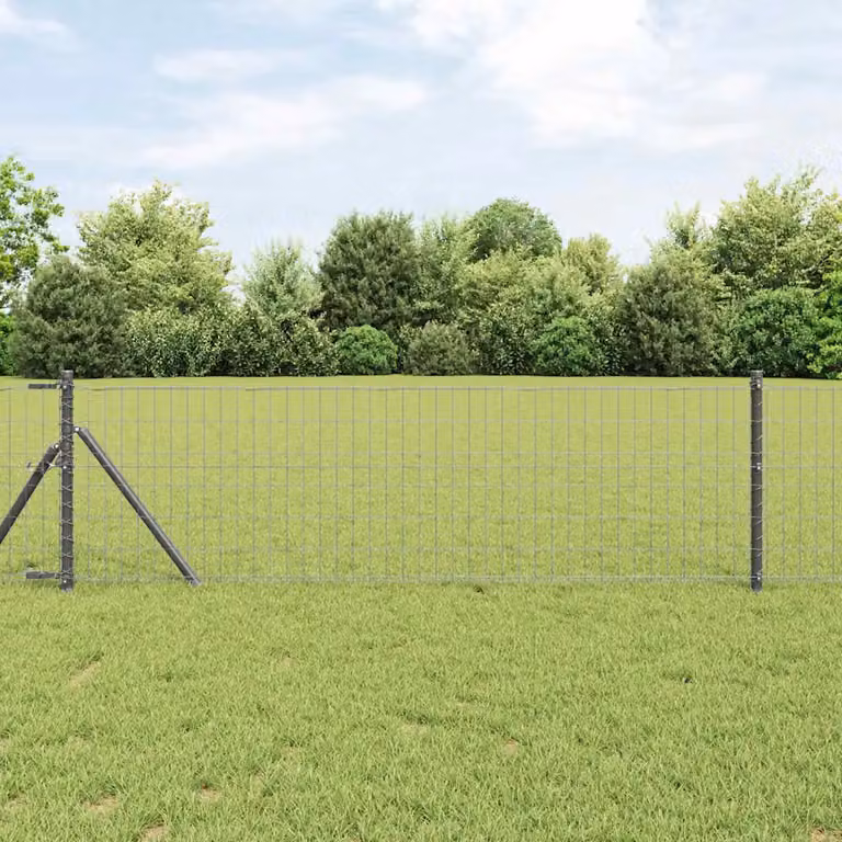 Recinzione vidaXL in ferro rivestito in PVC Grigio, L: 25 m, H: 0,8 m