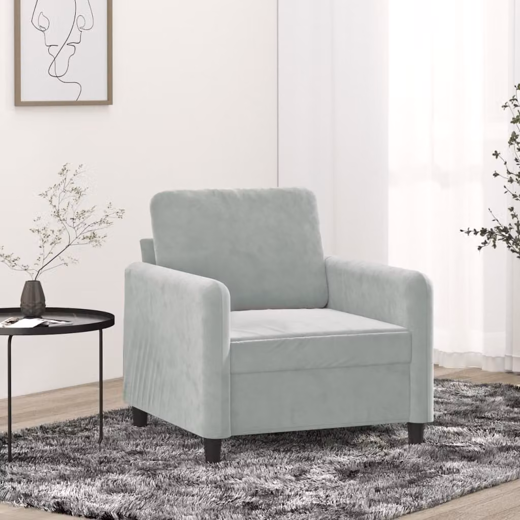 Maison Exclusive - Poltrona grigio chiaro 60 cm velluto