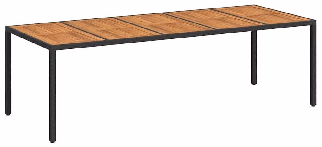 Tavolo da Giardino Nero 250 x 100 x 75 cm polyrattan