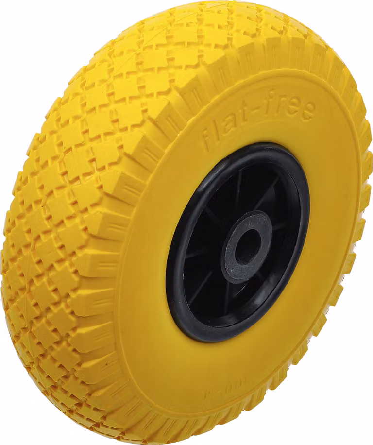 BGS TECHNIC Ruota inPoliuretanoper carrelli e carrelli a mano, nero/giallo Ø 260 mm