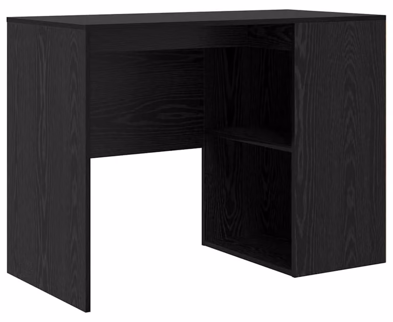 Solidchoice - Scrivania con cassetti integrati, finitura effetto legno nero, dimensioni 102 x 50 x 75 cm