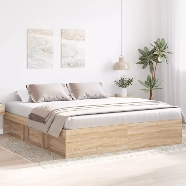 Giroletto-Struttura Letto Rovere Sonoma 200x200 cm