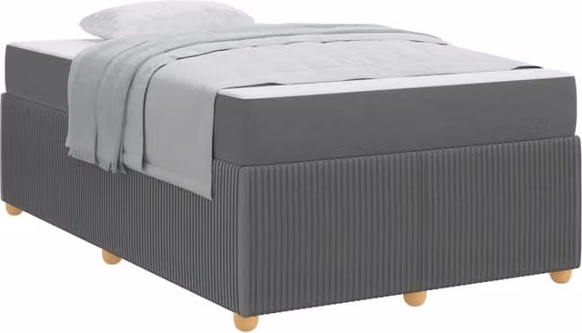 Letto matrimoniale | Letto per adulti | Struttura del letto Grigio scuro 120 x 190 cm Tessuto