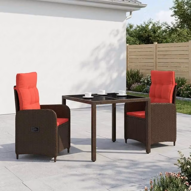 Set da pranzo per esterni 3 pz polyrattan 3422312