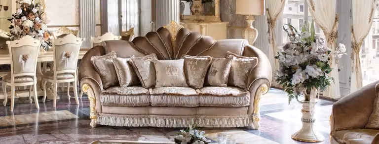 Klassische Polster 3 Sitzer Leder Couchen Samtsofa Sofa Dreisitzer Couch Italien