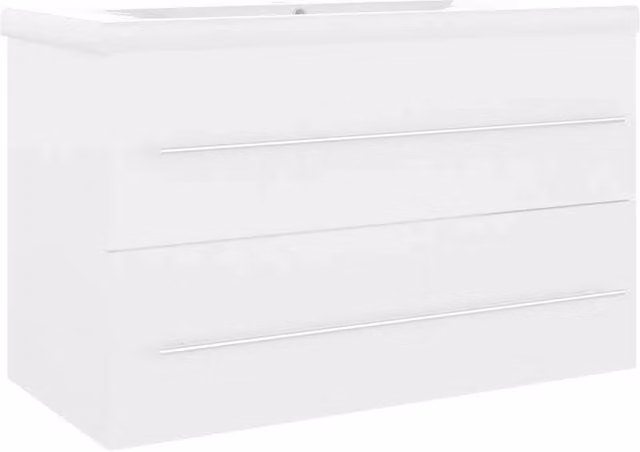 Mobile con Lavabo | Armadio Lavabo Integrato Bianco in Legno Multistrato