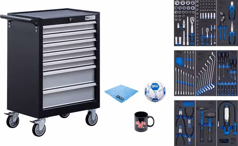 BGS Carrello da officina 7 cassetti con 120 utensili - 6061