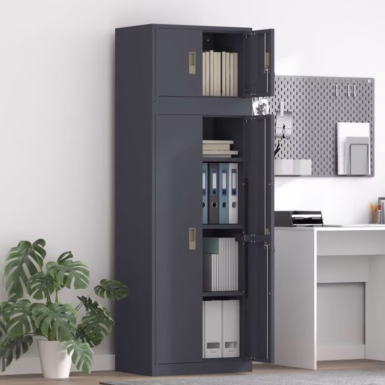 vidaXL Armadio 2 pz Antracite 60 x 40 x 180 cm Acciaio Bloccabile