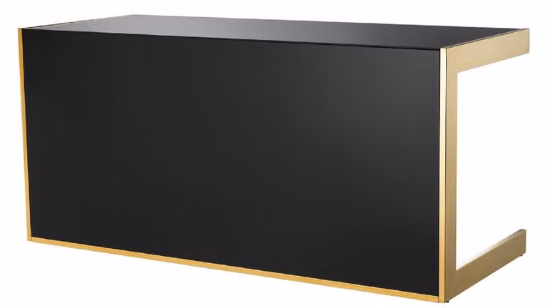 Casa Padrino scrivania nero/oro 160,5 x 65 x h. 75,5 cm - Mobili - Mobili per ufficio