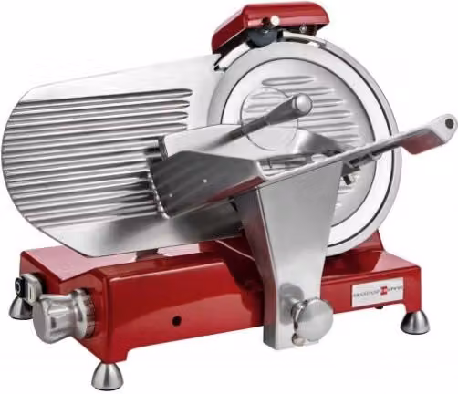 Affettatrice techno collection rossa con affila lama in inox e alluminio