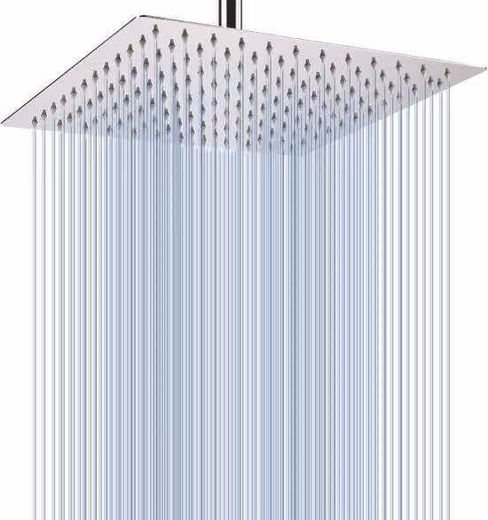 Soffione a pioggia in acciaio inossidabile 304, 30 cm di diametro, cromato, quadrato