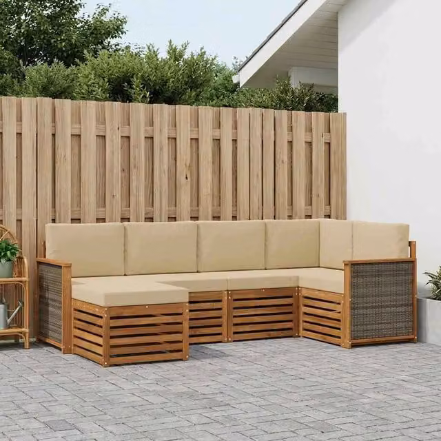 Set di divani da esterno 5 pz Naturale 3384559