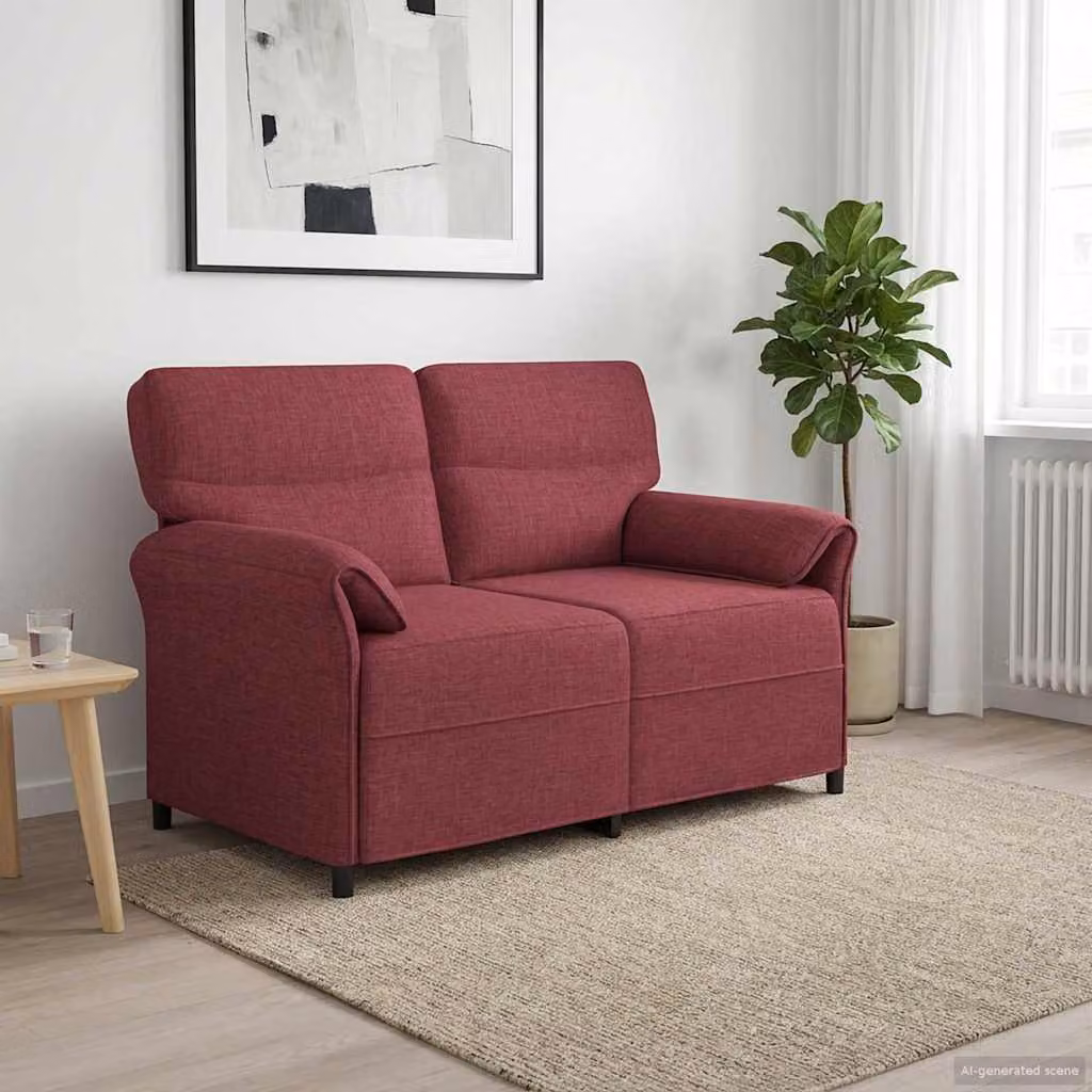 Divano moderno vidaXL in tessuto rosso con struttura in metallo e imbottitura in schiuma per il tuo soggiorno