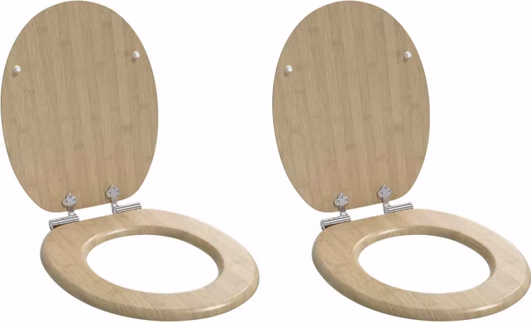 Sedile per toilette con chiusura morbida 2 pcs 44 x 38 cm