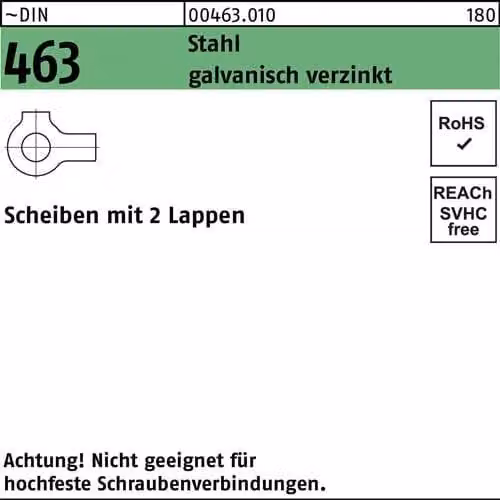 Rondelle Reyher DIN 463 acciaio 5,3 galv. vz 004630109053000 (100 pezzi)