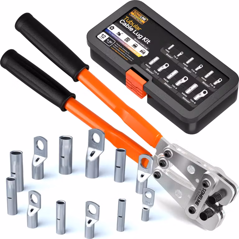 Set professionale di pinze per crimpare, da 6 a 50 mm², con connettori