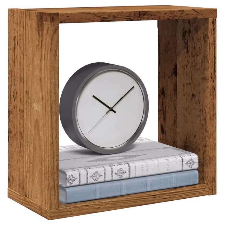 Set di 6 mensole a cubo vidaXL da parete in legno color marrone, design moderno, L 30 x P 15 x H 30 cm