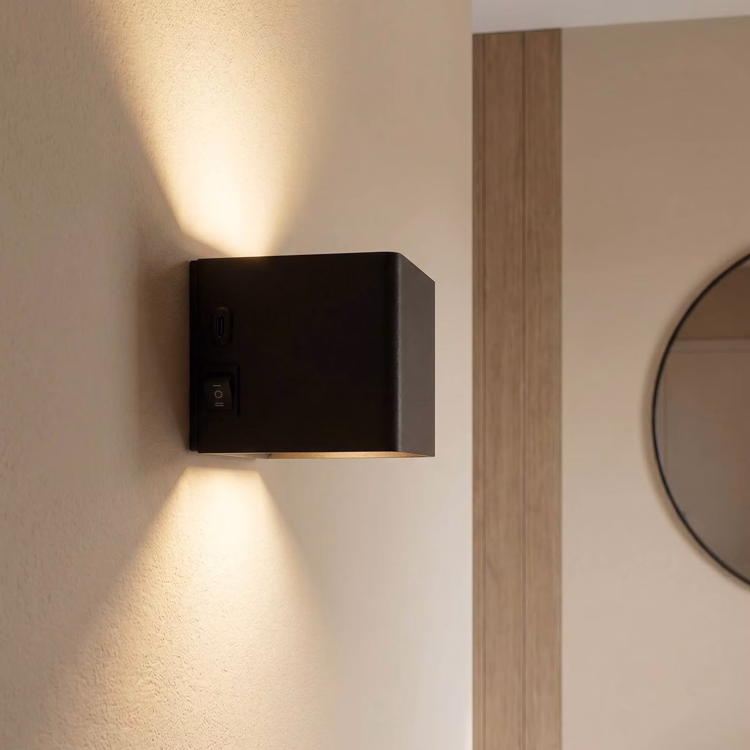 Näve Applique da parete a LED Cube, dimmerabile, Nero, Soggiorno / Sala da pranzo, Metallo, Applique a LED