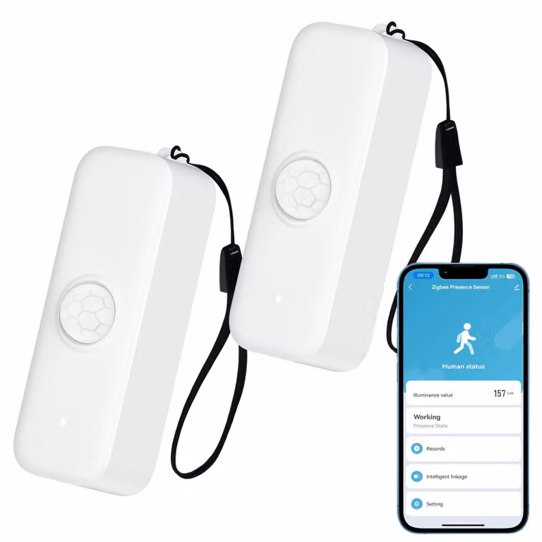 Sensore di movimento intelligente, sensore PIR Wi-Fi, monitoraggio remoto tramite app, confezione da 2
