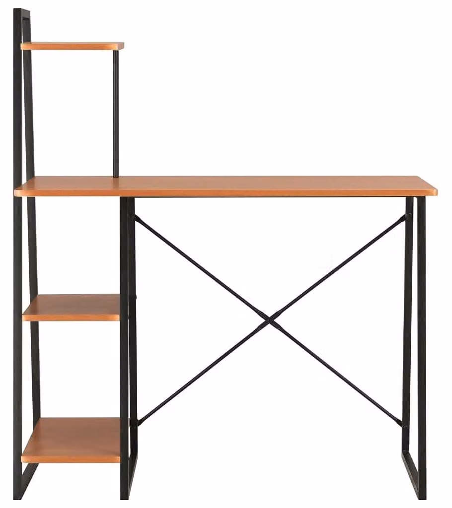 Solidchoice - Scrivania moderna con ripiano aggiuntivo e libreria