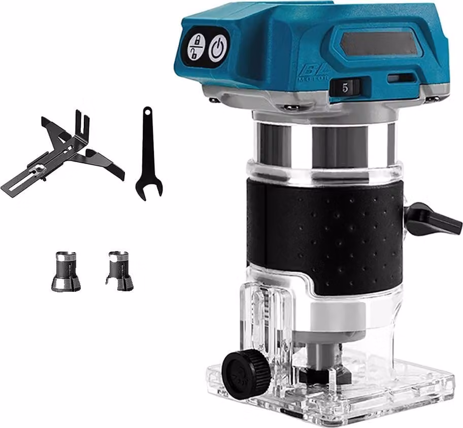 Fresatrice per legno, senza fili, motore brushless, velocità regolabile, senza batteria
