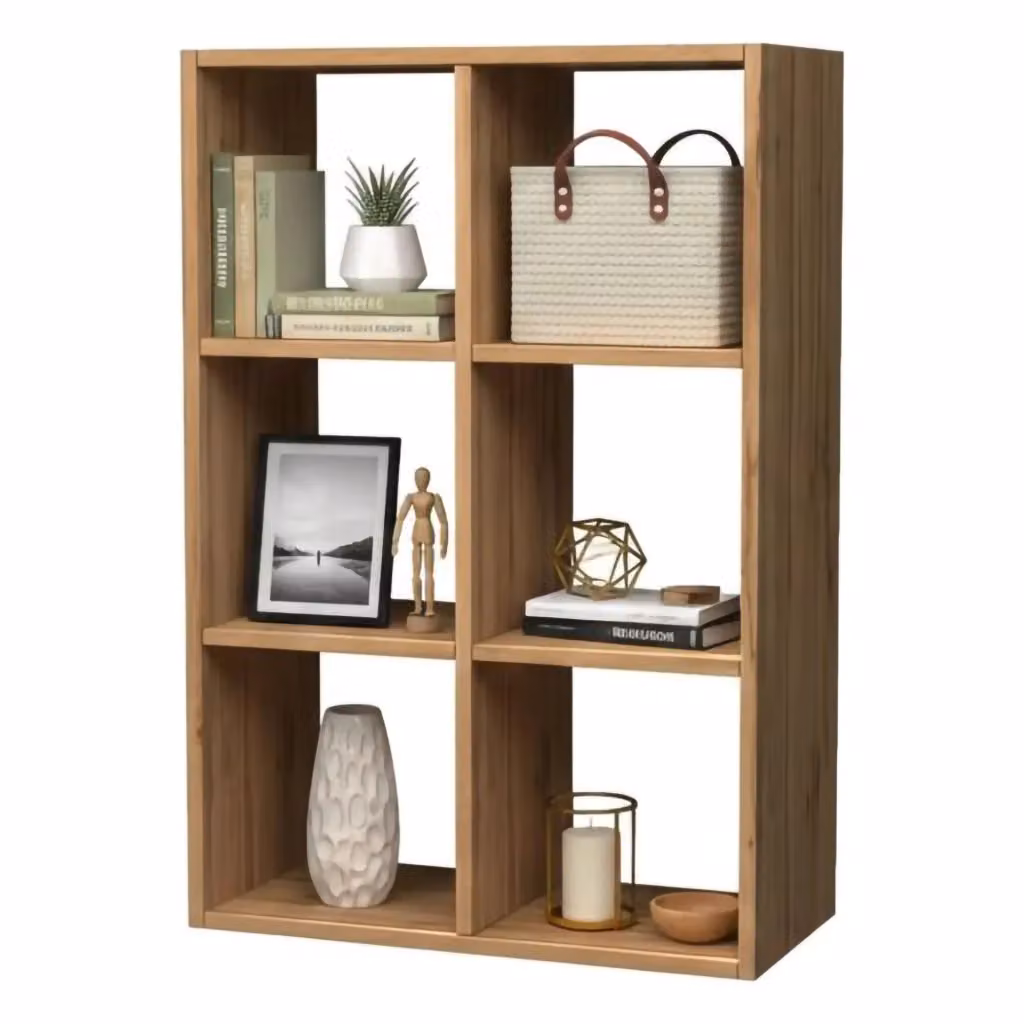 Libreria Acquaro DMORA in Rovere, Mobile con ripiani da parete per ufficio o soggiorno, L: 60 cm, P: 25 cm, H: 90 cm – 2