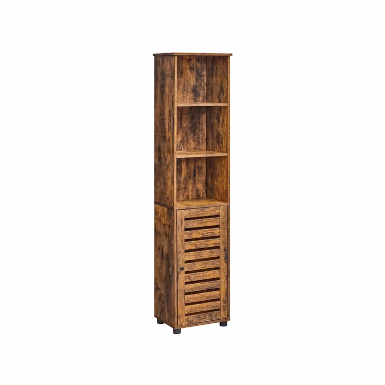 Mobile da Bagno Alto Marrone Vintage, Marrone Vintage