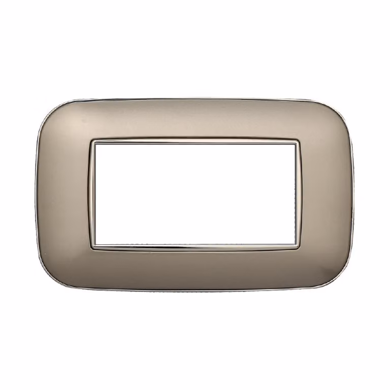 Placca compatibile Bticino Axolute 4 moduli plastica colore titanio Orbis serie Moon Ettroit AN91408