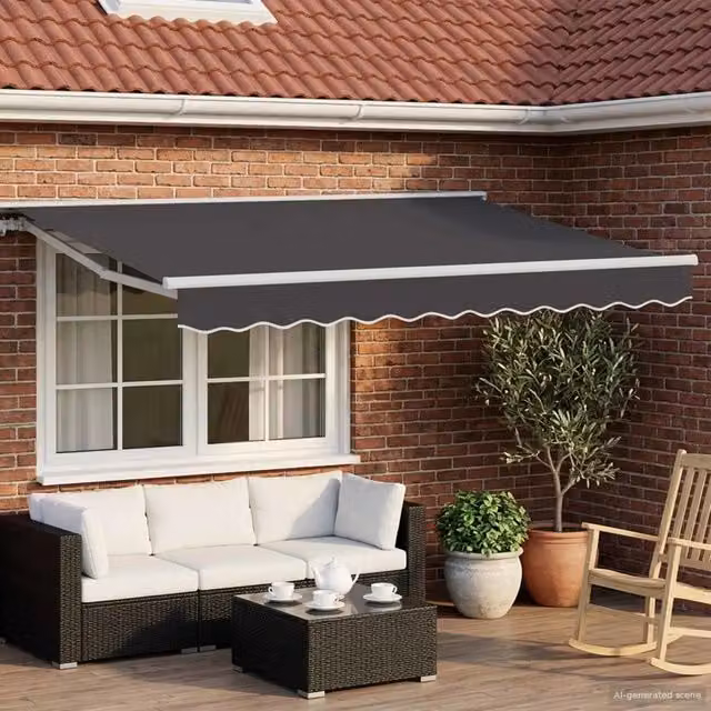 Cornice per Tenda Manuale con LED Bianco e Antracite 3 x 2,5 m 3420575