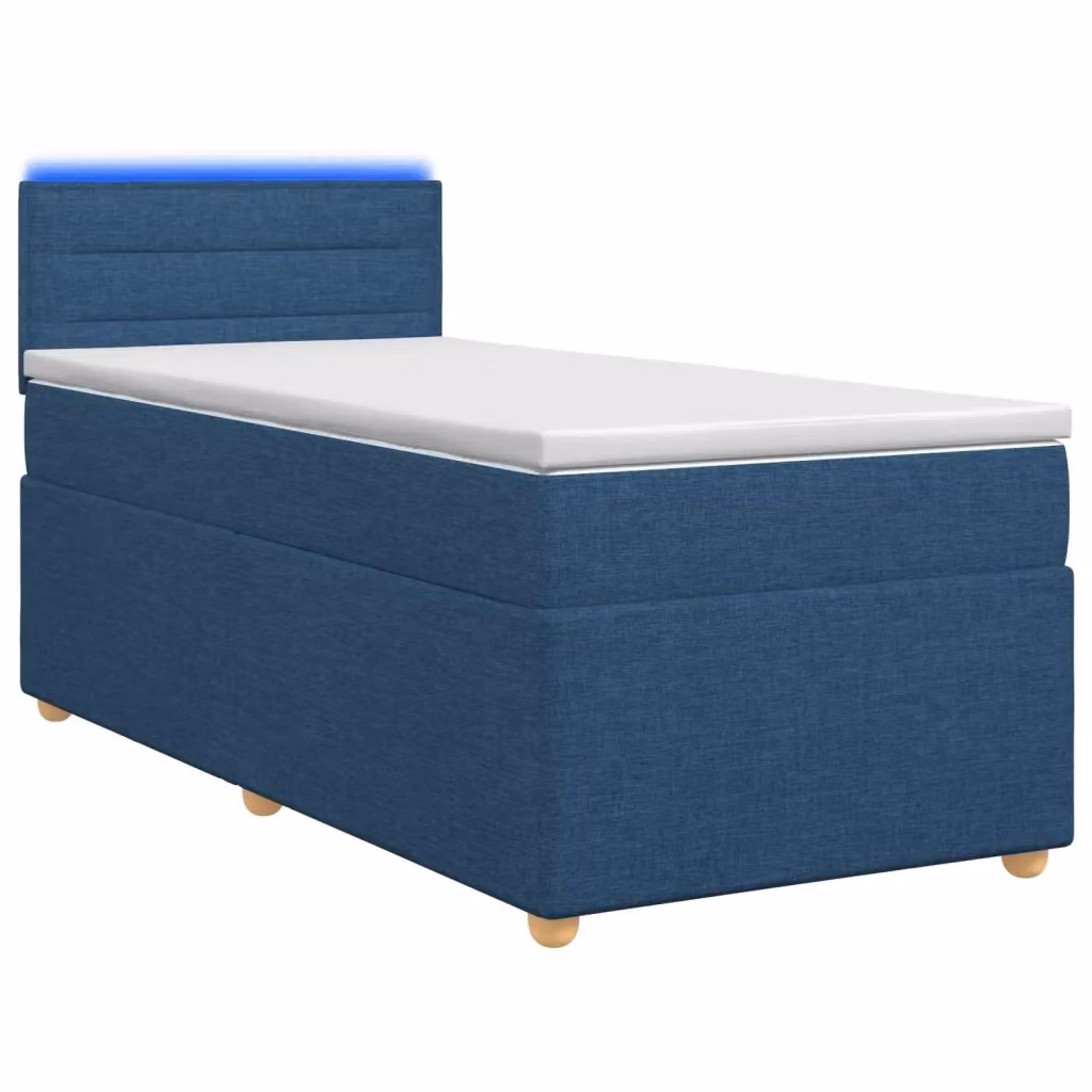 Letto box spring ibrido vidaXL con materasso a molle insacchettate e base contenitore, colore blu, L/P/H: 200 x 100 x 76,5 cm – 2